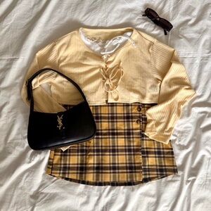 Hollister Yellow Plaid Skirt